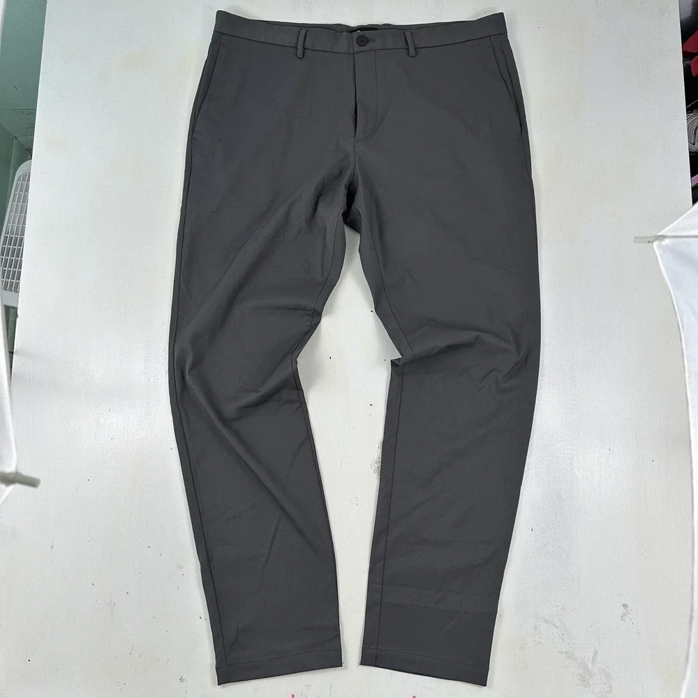 Theory‎ Men's Zaine Neoteric Performance Pants 38x34 Gray Black Stretch Chino